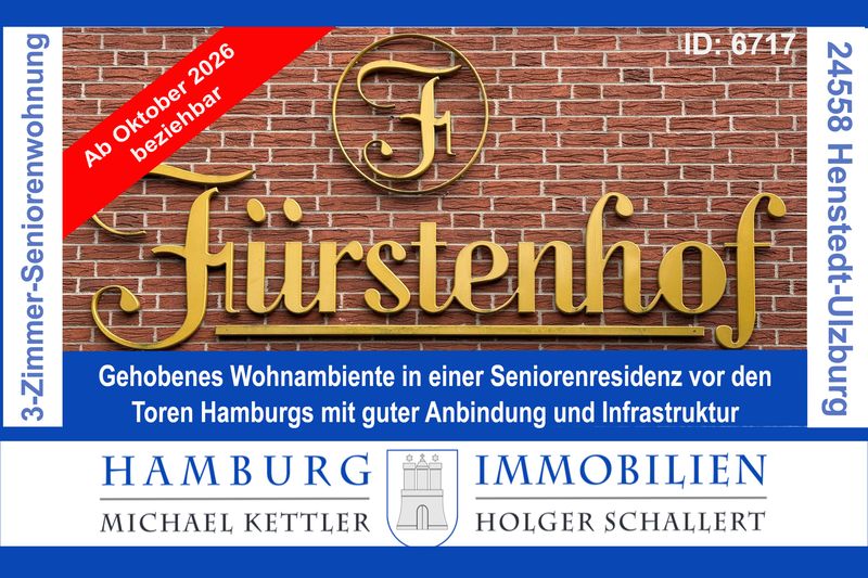 3-Zimmer-Eigentumswohnung für Senioren ab 60 - Fürstenhof Seniorenresidenz in 24558 Henstedt-Ulzburg